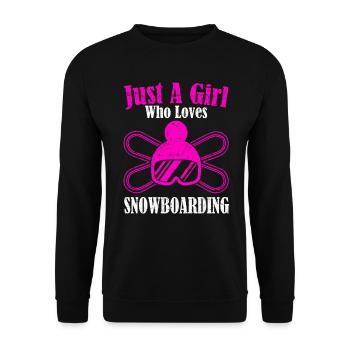Juste une fille qui aime le snowboard Snowboarder Gir - Sweat-shirt Unisexe - noir - Devant - Alina (178cm) & Michal (187cm)