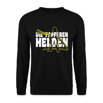 Feuerwehr Tapfere Helden - Unisex Pullover - Schwarz - Vorne - Alina (178cm) & Michal (187cm)