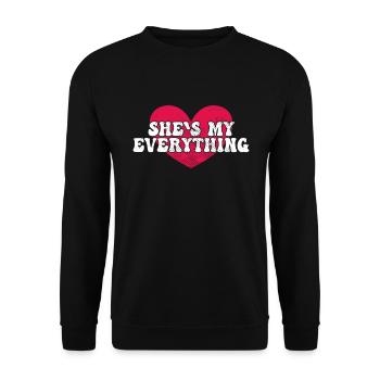 Freund Freundin Paar Spruch - Unisex Pullover - Schwarz - Vorne - Alina (178cm) & Michal (187cm)