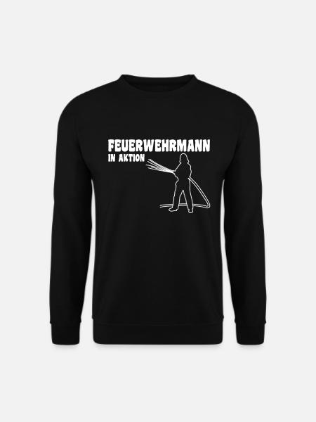 Feuerwehrmann in Aktion - Unisex Pullover - Schwarz