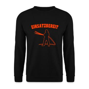 Feuerwehr Einsatzbereit - Unisex Pullover - Schwarz - Vorne - Alina (178cm) & Michal (187cm)