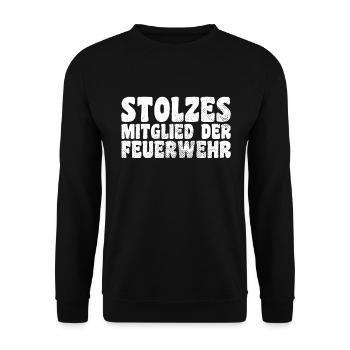 Mitglied der Feuerwehr - Unisex Pullover - Schwarz - Vorne - Alina (178cm) & Michal (187cm)