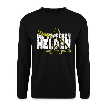 Feuerwehr Tapfere Helden - Unisex Pullover - Schwarz - Vorne - Alina (178cm) & Michal (187cm)