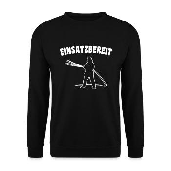 Feuerwehr Einsatzbereit - Unisex Pullover - Schwarz - Vorne - Alina (178cm) & Michal (187cm)