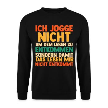 Läufer Joggen Laufen - Unisex Pullover - Schwarz - Vorne - Alina (178cm) & Michal (187cm)