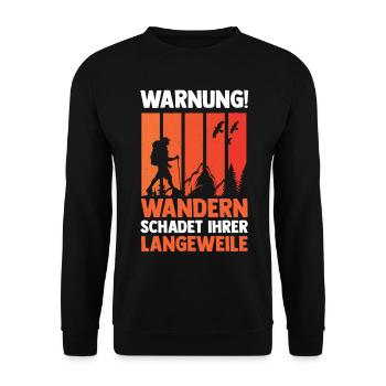 Bergsteiger Wald Bergwandern Wanderer Wandern - Unisex Pullover - Schwarz - Vorne - Alina (178cm) & Michal (187cm)
