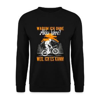 MTB ohne Akku - Fahrrad Radsport Mountainbike - Unisex Pullover - Schwarz - Vorne - Alina (178cm) & Michal (187cm)