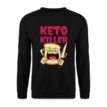 Keto Killer Ernährungsberater Lebensmittel Diät - Unisex Pullover - Schwarz - Vorne - Alina (178cm) & Michal (187cm)