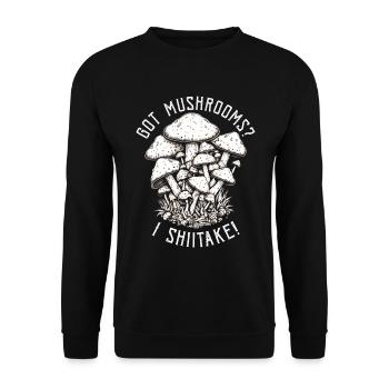 Shiitake Pilz Wald Pilz Shiitake Moral Vegan Umami - Unisex Pullover - Schwarz - Vorne - Alina (178cm) & Michal (187cm)