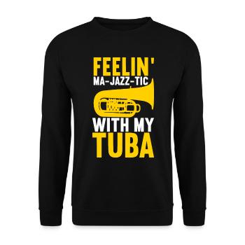 Tuba tuba player - Unisex Sweatshirt - black - Front - Alina (178cm) & Michal (187cm)