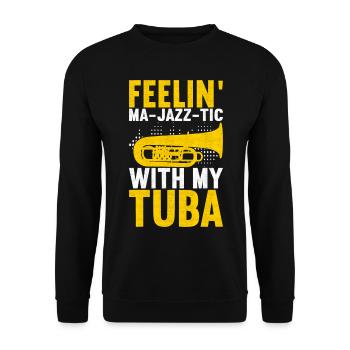 Tuba tuba player - Unisex Sweatshirt - black - Front - Alina (178cm) & Michal (187cm)