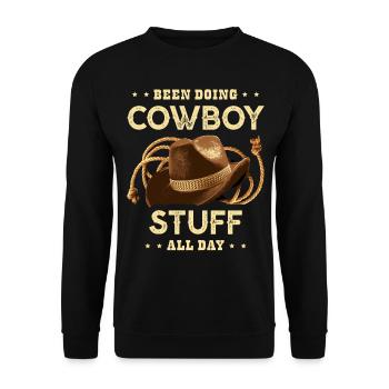 J’ai fait des trucs de cow-boy toute la journée taureau - Sweat-shirt Unisexe - noir - Devant - Alina (178cm) & Michal (187cm)