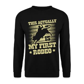 Bull Rider Bull Reiten Western Rodeo Cowboy - Unisex Pullover - Schwarz - Vorne - Alina (178cm) & Michal (187cm)