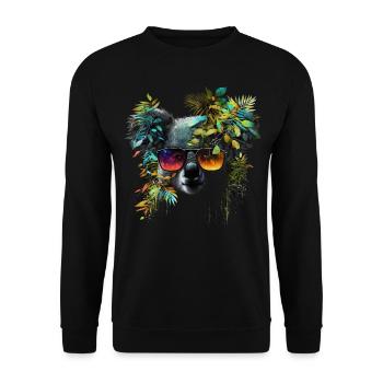 Koala Lunettes de soleil Animal Motif Cadeau Ours Animal - Sweat-shirt Unisexe - noir - Devant - Alina (178cm) & Michal (187cm)