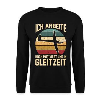 Segelflieger Fliegen Segelfliegen - Unisex Pullover - Schwarz - Vorne - Alina (178cm) & Michal (187cm)
