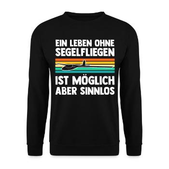 Segelflieger Fliegen Segelfliegen - Unisex Pullover - Schwarz - Vorne - Alina (178cm) & Michal (187cm)
