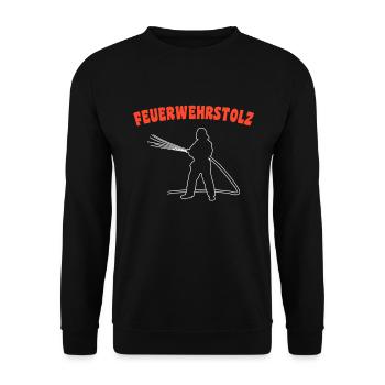 Feuerwehrstolz Feuerwehr - Unisex Pullover - Schwarz - Vorne - Alina (178cm) & Michal (187cm)