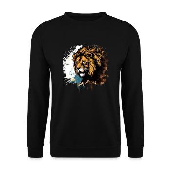 Lion - Sweat-shirt Unisexe - noir - Devant - Alina (178cm) & Michal (187cm)