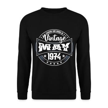1974 May. Birthday gift May 1974. May - Unisex Sweatshirt - black - Front - Alina (178cm) & Michal (187cm)