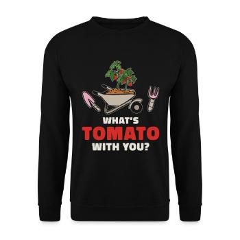 Tomato Gardening Lover Lustiger Gärtner - Unisex Pullover - Schwarz - Vorne - Alina (178cm) & Michal (187cm)