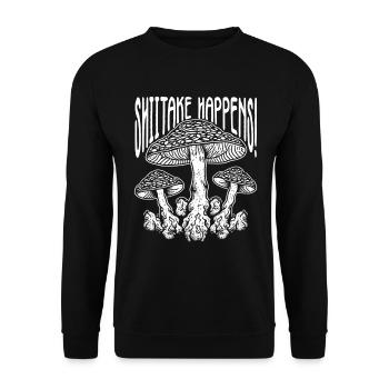 Shiitake Pilz Wald Pilz Shiitake Moral Vegan Umami - Unisex Pullover - Schwarz - Vorne - Alina (178cm) & Michal (187cm)