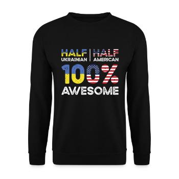 Born Ukrainian Ukraine American USA Citizenship - Unisex Sweatshirt - black - Front - Alina (178cm) & Michal (187cm)