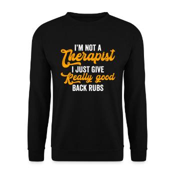 Massothérapeute thérapeute masseur agréé - Sweat-shirt Unisexe - noir - Devant - Alina (178cm) & Michal (187cm)