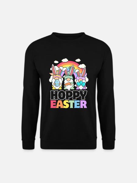 Hoppy Easter - Gnome Easter Eggs - Unisex Sweatshirt - black