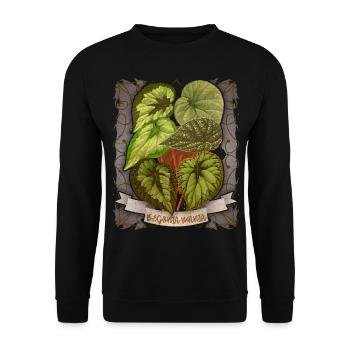 Illustration botanique de fleur de bégonia vintage - Sweat-shirt Unisexe - noir - Devant - Alina (178cm) & Michal (187cm)