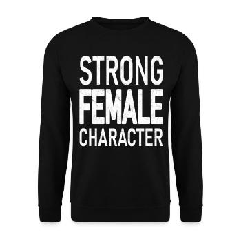 Strong Female Character - Unisex Sweatshirt - black - Front - Alina (178cm) & Michal (187cm)
