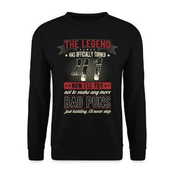 The legend officially 41 years 41st birthday - Unisex Sweatshirt - black - Front - Alina (178cm) & Michal (187cm)
