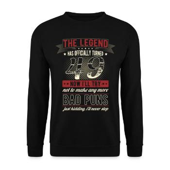 The legend officially 49 years 49th birthday - Unisex Sweatshirt - black - Front - Alina (178cm) & Michal (187cm)