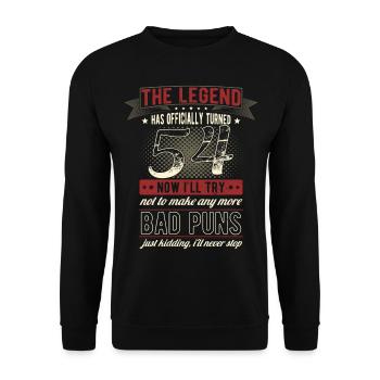 The legend officially 54 years 54th birthday - Unisex Sweatshirt - black - Front - Alina (178cm) & Michal (187cm)