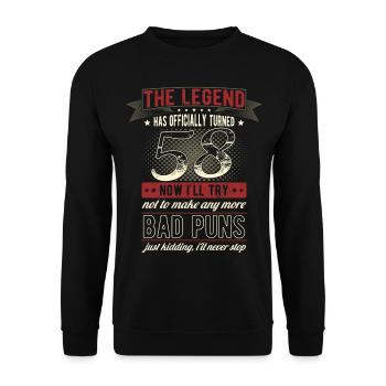 The legend officially 58 years 58th birthday - Unisex Sweatshirt - black - Front - Alina (178cm) & Michal (187cm)