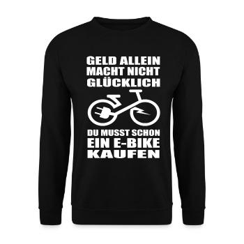 EBike - Unisex Pullover - Schwarz - Vorne - Alina (178cm) & Michal (187cm)