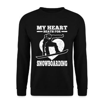 My Heart Beats For Snowboarding - Snowboarder - Unisex Sweatshirt - black - Front - Alina (178cm) & Michal (187cm)