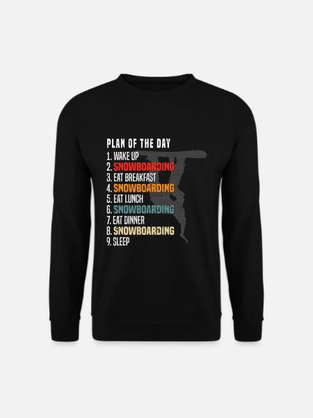 Plan de jour du snowboarder - Plan de snowboard du Da - Sweat-shirt Unisexe - noir
