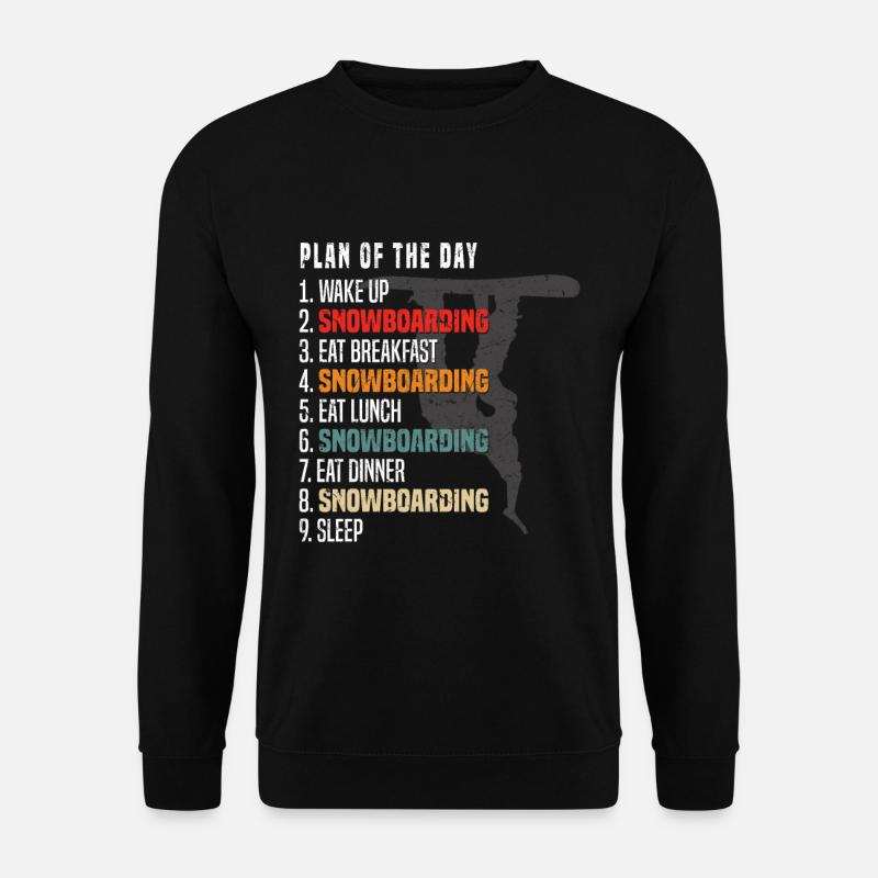 Plan de jour du snowboarder - Plan de snowboard du Da - Sweat-shirt Unisexe - noir