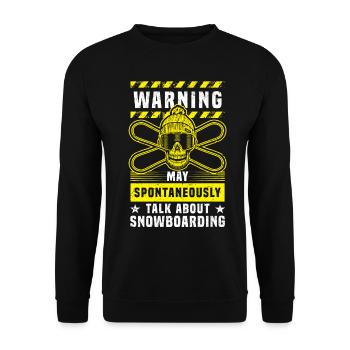 Attention peut spontanément parler de snowboard - Sweat-shirt Unisexe - noir - Devant - Alina (178cm) & Michal (187cm)