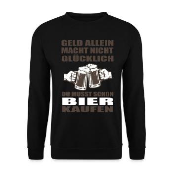 Bier - Unisex Pullover - Schwarz - Vorne - Alina (178cm) & Michal (187cm)