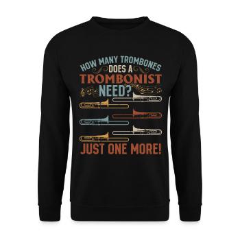 De combien de trombones un tromboniste a-t-il besoin? Trombon - Sweat-shirt Unisexe - noir - Devant - Alina (178cm) & Michal (187cm)