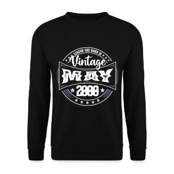 2000 May. Birthday gift May 2000. May - Unisex Sweatshirt - black - Front - Alina (178cm) & Michal (187cm)
