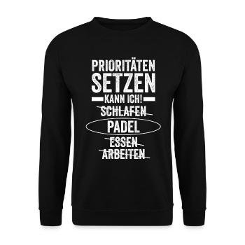 Tennis Padelspieler Padel - Unisex Pullover - Schwarz - Vorne - Alina (178cm) & Michal (187cm)
