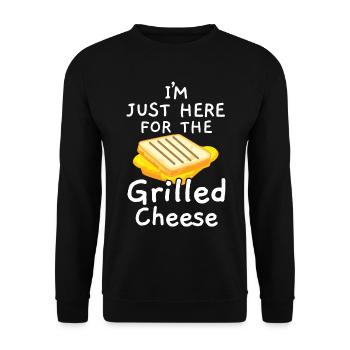 I'm only here foodie for the grilled cheese - Unisex Sweatshirt - black - Front - Alina (178cm) & Michal (187cm)