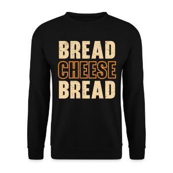 Bread Cheese Bread Foodie Cheesy Grilled cheese - Unisex Sweatshirt - black - Front - Alina (178cm) & Michal (187cm)