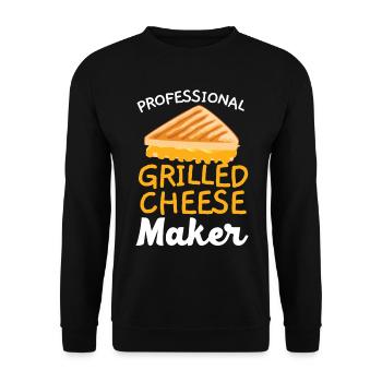 Professional grilled cheese maker Cheesy - Unisex Sweatshirt - black - Front - Alina (178cm) & Michal (187cm)
