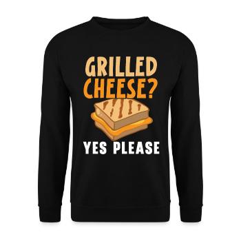 Grilled cheese? Yes please Foodie Grilled cheese - Unisex Sweatshirt - black - Front - Alina (178cm) & Michal (187cm)