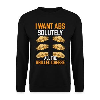 I really want all the grilled cheese cheese - Unisex Sweatshirt - black - Front - Alina (178cm) & Michal (187cm)
