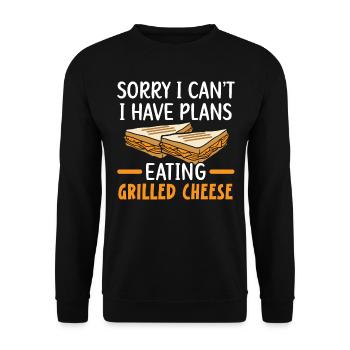 Sorry, I can't, I have plans, - Unisex Sweatshirt - black - Front - Alina (178cm) & Michal (187cm)