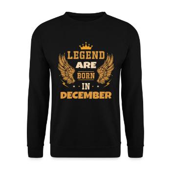 Die im Dezember geborene Legende Geburtstagsgeschenk - Unisex Pullover - Schwarz - Vorne - Alina (178cm) & Michal (187cm)